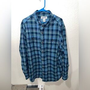 Duluth Trading Co Blue Casual Button Down Shirt